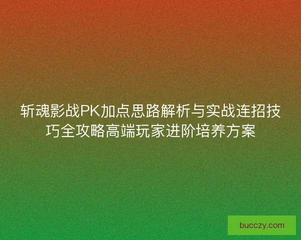 斩魂影战PK加点思路解析与实战连招技巧全攻略高端玩家进阶培养方案 斩魂影战PK加点思路解析与实战连招技巧全攻略高端玩家进阶培养方案