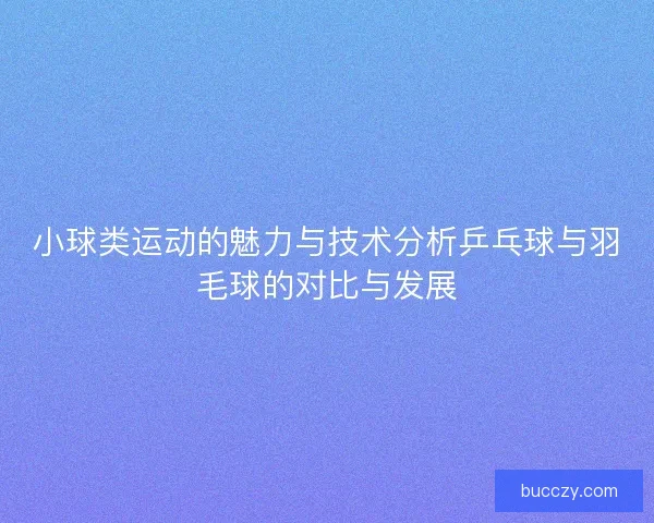 小球类运动的魅力与技术分析乒乓球与羽毛球的对比与发展 小球类运动的魅力与技术分析乒乓球与羽毛球的对比与发展